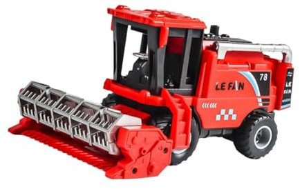 harayaa Cosechadora combinada para niños, Juego de maquinaria agrícola, vehículo de recolección, Juguete, cortacésped simulado, camión de Transporte para, Rojo