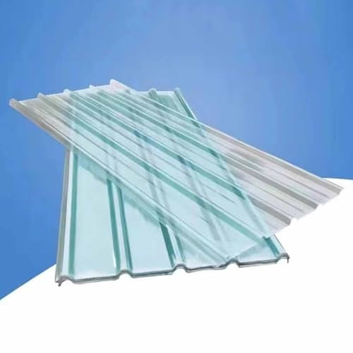 Plaque polycarbonate Lot de 5 tôles de toiture en polycarbonate transparent de 3 pieds de large, en plastique ondulé épissable, pour serre, abri de jardin Panneau de couverture(CLEAR 1mm,1m/3.3ft)