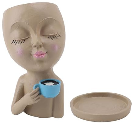 Pentola Pianta Succulenta di Resina, Pentola per Fioriere, Design dei Gesti del caffè, Materiale in Resina Robusto, per Succulenti Ed Erbe, Ottima Scelta , Decorazioni Adorabili, Drenaggio 'acqua