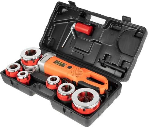 Filettatrice per Tubi Elettrica Portatile 6 Matrici, Filettatrice elettrica per tubi, 6 matrici da 1/2, 3/4, 1, 1-1/4, 1-1/2, 2300 WInfila Tubi Elettrici Portatile Adatto Per Settori di Industrie