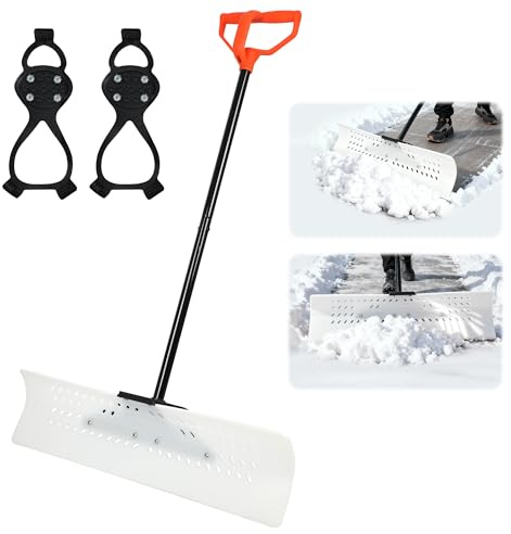 Orientools Schneeschaufel und Schieber mit ergonomischem Design, 91,4 cm breites Polyethylenblatt für effiziente Auffahrt und Gehweg, Schneeräumung, Schnellverbindungsgriff