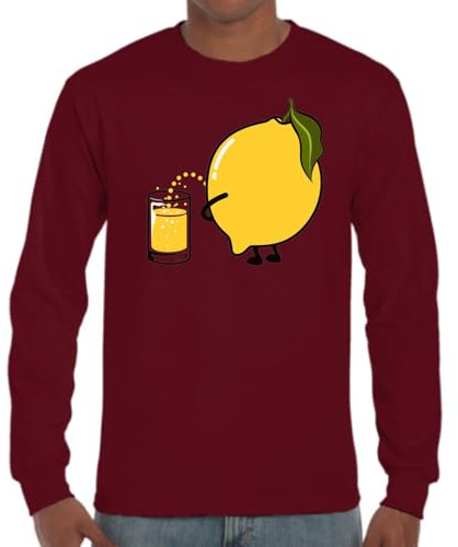 the Fan Tee Camiseta de Adulto de Manga Larga de Hombre Divertidas Divertidas diversión,Humor y Estilo Limón, Limonada 496 L
