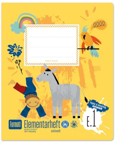 Formati Cahier élémentaire E.1 - Cahier d'exercices, 14 feuilles, cahier préscolaire en papier 100% recyclé