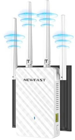 NEWFAST Amplificador Señal WiFi Repetidor Wi-Fi, Amplificador WiFi 300Mbps 2.4GHz Banda Extensor Wi-Fi,4 Modo Repetidor/Router/Ap, WPS Botón, Puerto LAN/WAN, WPS