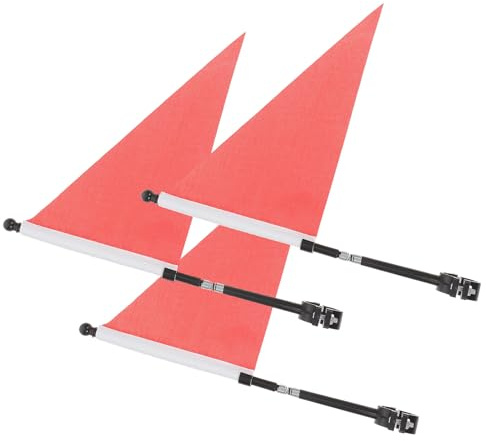ERINGOGO Banderas para Manillar de Bicicleta Infantil, Juego de 3 Banderas de Seguridad Triangulares, Resistentes al Viento, Ligeras y Portátiles para Bicicletas, Accesorios