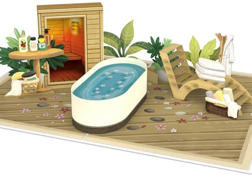 papercrush® Pop-Up Karte Wellness mit Sauna - 3D Gutscheinkarte zum Muttertag für Frauen (Mama, Oma, Schwester) für Saunabesuch & Spa, Wellnessgutschein, Wohlfühlgeschenk zum Geburtstag von Freundin
