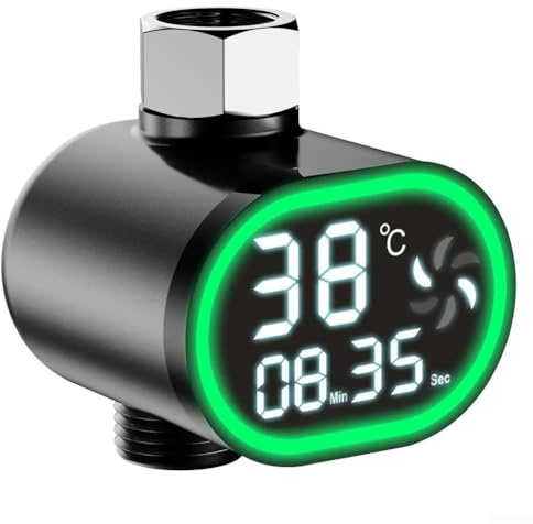 HOHOVYVY Badethermometer,LED Duschthermometer Mit Visueller Digitalanzeige Wasserbetrieben Farbwechsel-Indikator Wasserdicht Für Babybadewannen