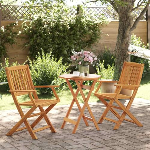 Mokuyary Ensemble de Bistro Pliable 3 pièce Mobilier A