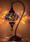 DEMMEX Superbe lampe de table en mosaïque marocaine turque avec globe de grande taille, col de cygne bohème exotique coloré, abat-jour en verre mosaïque faite à la main (multicolore)