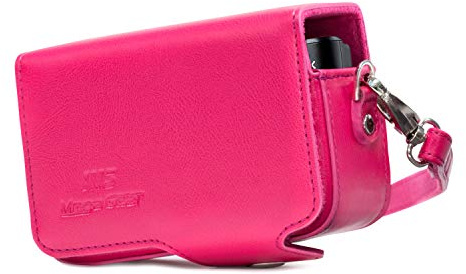 MegaGear Canon PowerShot SX740 HS, SX730 HS Leder Kameratasche mit Trageriemen - Rosa