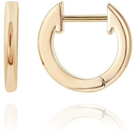 PAVOI 14K Yellow Gold Plated Cuff Earrings Huggie Stud | Small Hoop Earrings for Women