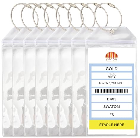 SWATOM Cruise Luggage Tags for Suitcases 8 Sets Carnival, NCL, Princess & MSC Waterproof Clear Luggage Bag Tag Holders for 2025 & 2026 Cruise Ships Essentials