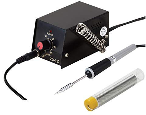 MINI STAZIONE SALDANTE ZD-927 CON STAGNO OMAGGIO 8W SALDATORE CON PUNTA FINE 0,3mm PER PICCOLE SALDATURE DI PRECISIONE TEMPERATURA REGOLABILE 100-450°C