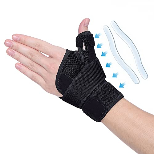 FITTOO Daumenbandage Links Rechts, Daumenorthese Damen Herren Daumen Schiene Bandage für Rhizarthrosis, Sattelgelenk, Handgelenk Arthrose Tendonitis Schmerzlinderung(1, Schwarz)