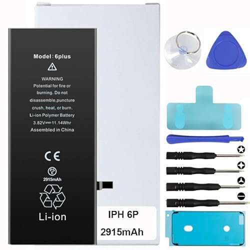Battery Kit for iPhones Includes Waterproof Sticker, Battery Stickers, MAGNETIC Tools【12 Month Warranty】 (iPhone 6 Plus)