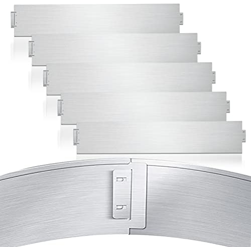 Tubiaz Bordi Aiuole in Metallo, 5m Bordatura da Giardino in Acciaio galvanizzat, 100 cm x 18 cm (Lunghezza x Altezza) Spessore 0,7 mm, Bordura per Prato Giardino Piante, 5 Pezzi