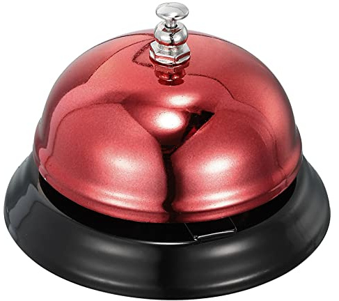 sourcing map Desk Bell 85mm(3.35) Dinner Bell Red | for Restaurants,Service