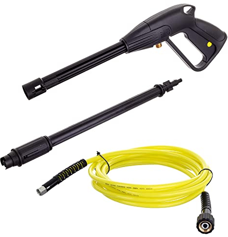 Pistola de Alta presión Hobby Serie K M22x1,5 con Manguera de Alta presión y Lanza - Boquilla Ajustable - Compatible con Kärcher - Manguera de 10m