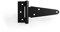 Gartentorschranier Kreuzgehänge Ladenband Scharner Türscharnier T-Band T-Scharnier Torbscharnier (Schwarz, 312mm)
