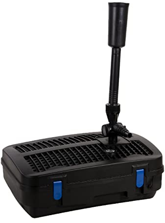 AquaForte GFU-5800 Pompe pour fontaine + 11W UV-C, Puissance 55W, Puissance max. Hauteur de refoulement 4,8 mètres, Max. Débit 5,2 m3 par heure, Raccord 25/32 mm, Taille max. de l'étang 8 m3.