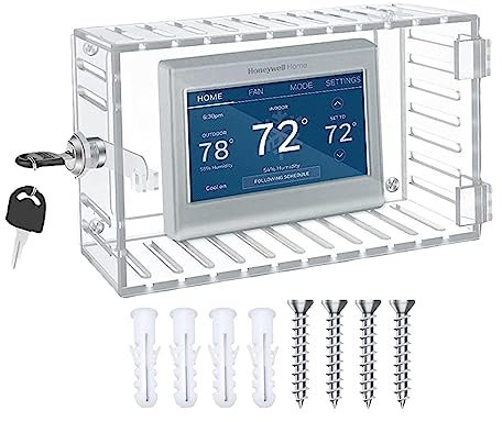 Teksome Scatola di Blocco termostato con Chiave | Coperchio termostato con Serratura | Protezione Termostato per Termostato Parete | Coperchio del termostato, per termostati 7,8 x 4,7 o più Piccoli