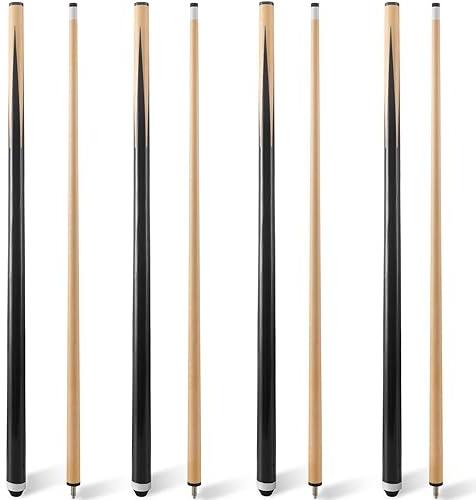 JEPNJPU Pool köpinnar 36 tum 42 tum 48 tum 52 tum 58 tum 58 tum set med 2 eller 4, poolkö med 13 mm läderspets för vuxna, nybörjare, 2-delad design, (4 oz till 20 oz viktalternativ)