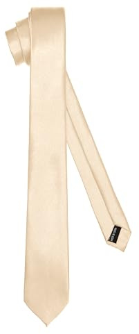 Ladeheid Cravatta classica da uomo, lucida, perfetta per l'ufficio e le festività, colori vari - Ideale per incontri d'affari, matrimoni TMS-6 (150cm x 6cm, Beige)