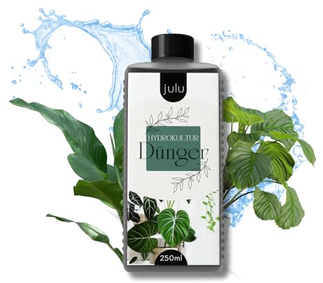 JULU Dünger für Hydrokultur Zimmerpflanzen, mehr als 100l Gießwasser, hydro Dünger flüssig - kräftige und gesunde Pflanzen - 250 ml