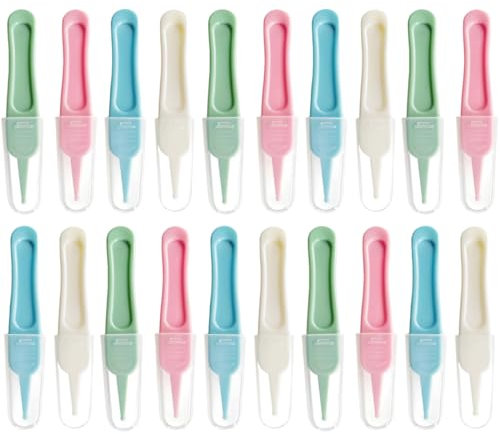 20 Stück Baby Nasenpinzette, Nase Reinigung Pinzette, Rundkopf Pinzette, Kunststoff Pinzette, für Nasenreinigung