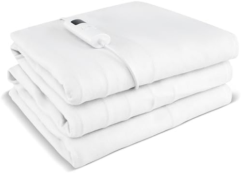 WELLHUT Heated Mattress Pad Twin, Electric Heating Pad, Single Control Bed Warmer with 9 Heat Settings, 9-Hour Selectable Auto Shut-Off, Fast Heating, Soft Extra-Cozy Fabric, Machine Wahsable