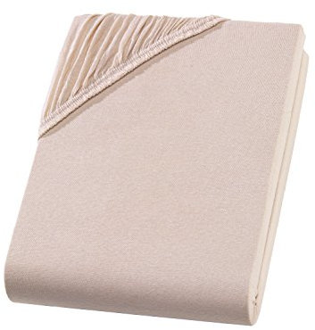 Spannbettlaken 70x140 cm Babybett Bettlaken Baumwolle, Kinderbett Spannbetttuch für Matratzen bis 15 cm Höhe, Jersey Spannbettlaken Beige