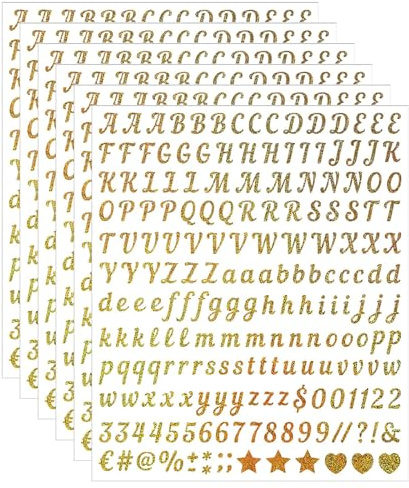 Calkkrer 6 Piezas de Pegatinas de Letras, Letras Adhesivas de Vinilo Minúsculas, Pegatinas ABC para Manualidades de Bricolaje Scrapbooking Etiquetas Texto Deseado Decoración