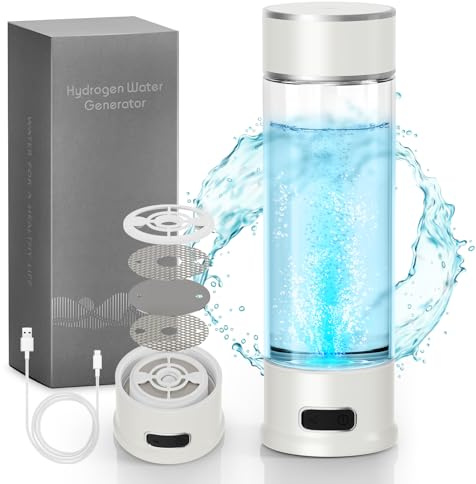 Curety Hydrogen Water Bottle, 1500ppb Hydrogen Water Machine with SPE/PEM Technology, Alternative for Hydrogen Water Pitcher, Water Ionizer, Hydro Water Bottle for Health