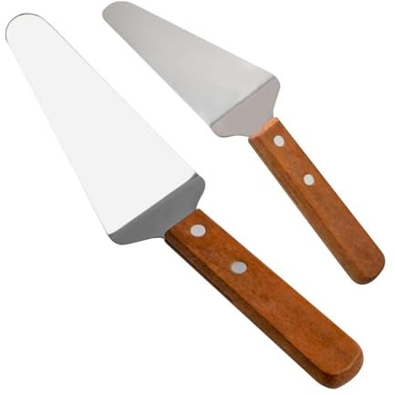 Generico Set di Pala e Torta a Torta, Acciaio Inossidabile con Manico in Legno, utensile da Taglio e Servizio, Elegante Accessorio per per Dessert, Brownies, Torte, pasticcini