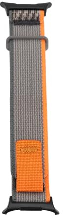 Pilipane Banda de reloj de nylon tejido Correa resistente ajustable ajustable correa resistente para Galaxy Watch 7 Ultra 47 mm Running Swimming Travel Lifestyle Active Lifest (Gris naranja)