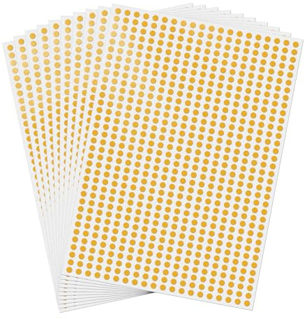 FINDAT Lot de 7000 autocollants orange ronds de 6 mm - Étiquettes adhésives autocollantes pour code couleur - Étiquettes rondes adhésives imperméables pour école et bricolage - Calendrier