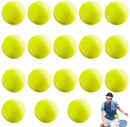 GOMETY 18 stycken tennisbollar, Ø 5 cm, tennisboll, hundar, barn, tennisbollar, nybörjare, fritid, träningsbollar, tennisboll för bollmaskin, hundleksaker, små hundar och tennis, lektioner