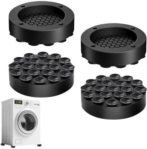 Pack de 4 amortiguadores de vibraciones para lavadora, base antideslizante para lavadora, pies de absorción de impactos universales para lavadoras, adecuado para refrigeradores y mesas