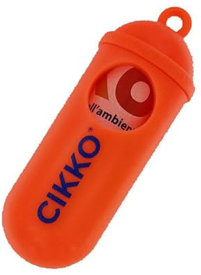 CIKKO - Portacenere Portatile Ecologico in Plastica Riciclata e Riciclabile – Tascabile, Anti-odore – Ideale per Cicche Filtrini e Chewing Gum – Rispetta l’Ambiente - Made in Italy (Arancione)