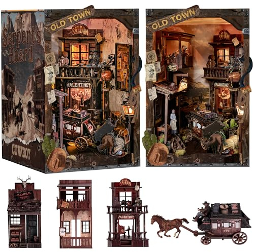Spilay Book Nook Kit for Adults, Sundown Crossing DIY Miniature House Kit
