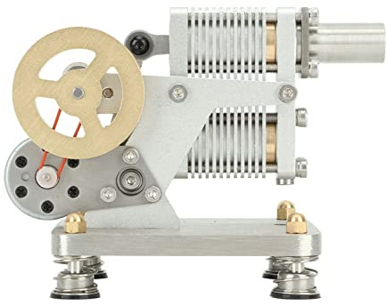 Rocker Model | High Speed 4000 RPM with Double Spring Shock Absorption | 2 Cylinder Steam Model for Teaching/Decor/Present | All Metal, 551g
