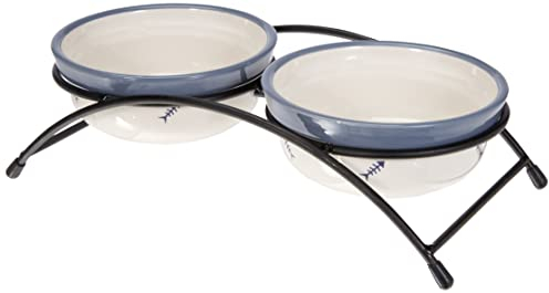 Trixie Keramikschale mit Pfotenabdrücken für Hunde, 1,4 Liter/20 cm, (braun oder taupe)