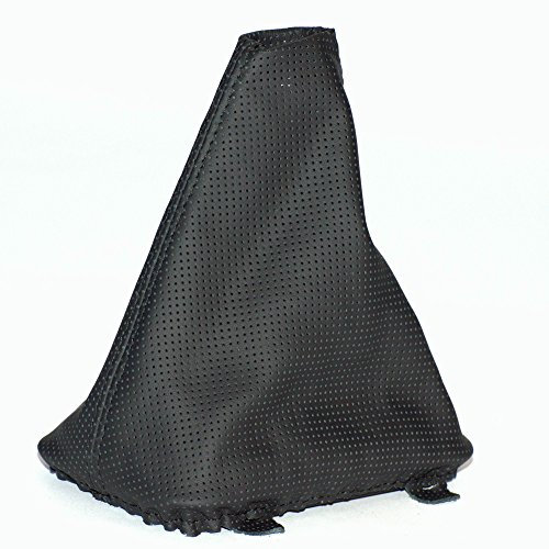 myshopx SA19 Schaltmanschette Schaltsack Sack Schwarz perforiert (gelocht) Faden Schwarz Echt Leder