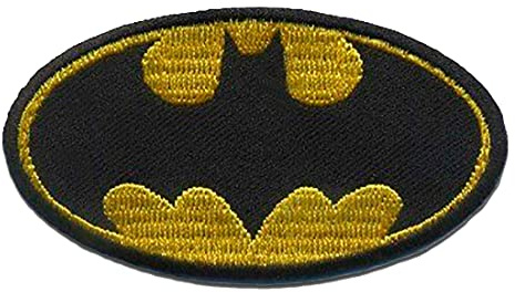 Iron on Patches - Batman 'Logo' - Yellow - 7,8 x 4,3 cm - Application Embroided Patch Badges