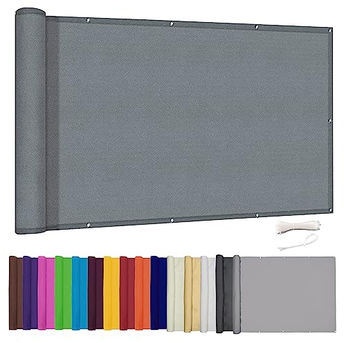Lingle888 Balcony Privacy Screen for Backyard Deck Patio Balcony Fence Porch Sun Shade PVC UV Protection Sun Wind 8 Days Delivered 14 Colors 20 Sizes 420D(Gray,0.7x6m)