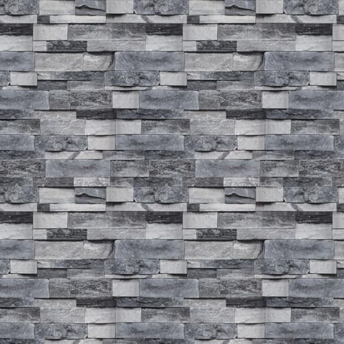 Timeet Brick Wallpaper Peel and Stick Wallpaper Vintage Brick Wallpaper 17.7”X 196.85” Faux Textured Wallpaper Stone Look Self Adhesive Removable Wall Paper Easy to Install