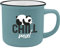 GRUSS & CO Becher Motiv Chill mal | New Bone China Porzellan, Emaille-Optik, 35 cl | Geschenk lustig | 47516