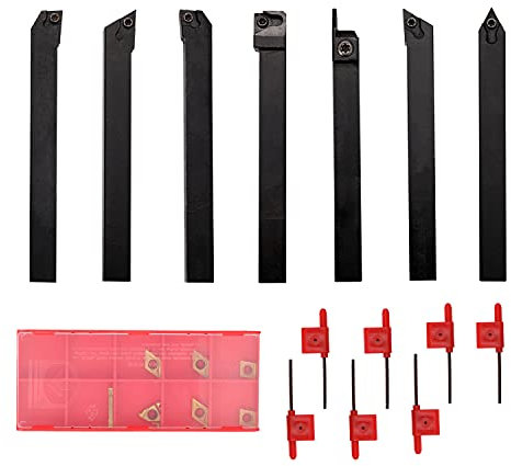 Lathe Turning Tool Set, Weytoll 21pcs 10mm Lathe Tool Holder- Shank Lathe Turning Tool Holder Boring Bar Carbide Inserts Lathe Turning Tool, Woodturning Power Lathe Accessories