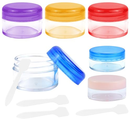 6Pcs Travel Bottles Pots Sample Pots Mini Travel Pots for Toiletries Small Travel Cream Pots Clear Cosmetic Containers Jars Leakproof Round Empty Plastic Cosmetic Jars with Lids for Makeup (20g, 10g)