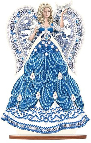 DCIDBEI Pittura Diamante DIY Ornamento Fata 13x20cm Puzzle con Perline Decorazione da Tavolo Angelo Decorazione del Soggiorno e della Scrivania Regali Elfo Ricamo per Principianti Decorazione Regalo